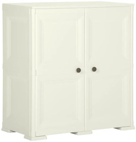 vidaXL Dulap din plastic, 79x43x85,5 cm, vanilla ice, design de lemn