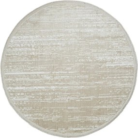 Covor JASMINE, 120x120 cm, forma rotunda, poliester, crem, 1452