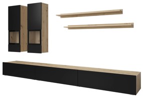Mobilier camera de zi Barly BM10 (stejar artisan + negru mat). 1118124
