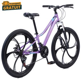 Bicicleta Caraiman, roti 26 inch, cadru otel, frane pe disc, mov