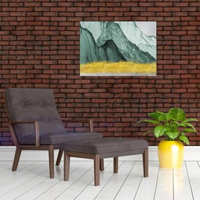 Tablou pe sticlă - Munții Smarald N⁰2 (70x50 cm)