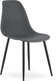 OFERTA Scaun gri inchis OSAKA cu picioare negre Calitatea II-a