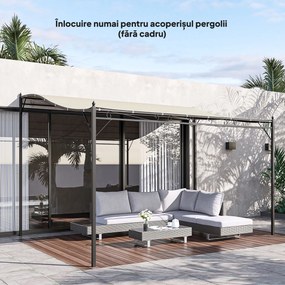 Outsunny Copertină Pergolă Rezervă, Orificii Scurgere 2.5x3m, Protecție UV, Bej | Aosom Romania