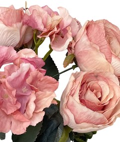 Trandafiri roz artificiali CAROLINE, 45cm