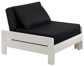 Pat pentru copii alb înalt din lemn masiv de pin cu spațiu de depozitare 90x200 cm PINO – Vipack