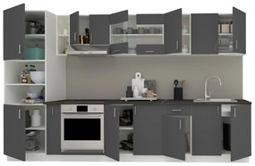 Set Bucatarie Karo V33, Antracit/Alb, Blat Thermo 28 mm, L 340 cm