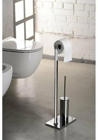 GEDY 783213 Suport cu suport pentru hârtieigienică și perie de toaletă, pătrat, alamă