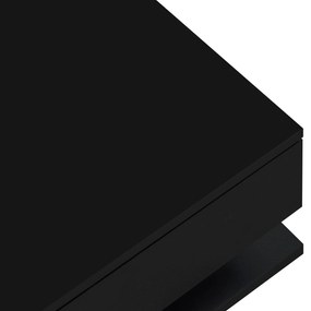 Măsuță de Cafea Modernă cu Raft din Sticlă și Efecte LED, 105x55x32,5 cm, Negru