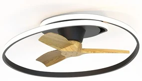 Lustra LED cu Ventilator si telecomanda OCEAN negru/lemn