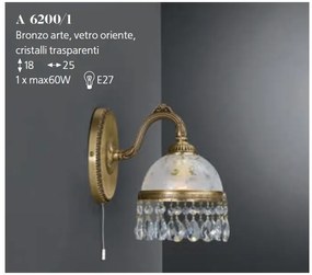 Aplica de perete design clasic realizata manual din alama si Cristal Scholer 6200