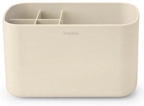 Organizator pentru periute de dinti Cutie Brabantia ReNew 1006270, Rezistent la coroziune, Separator intern, Baza antiderapanta, Bej
