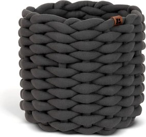 Coș de depozitare din material textil ø 21x17 cm Peach Skin Round S – Bigso