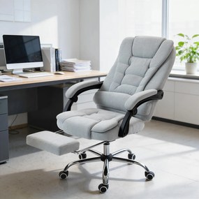 Vinsetto Fotoliu de birou cu masaj și încălzire, scaun de birou, înălțime reglabilă, spătar înclinabil, 65x70x111-119cm, gri | Aosom Romania