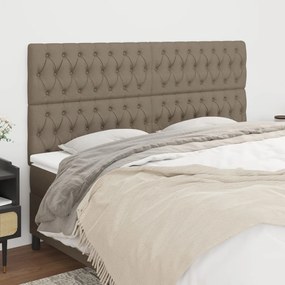 vidaXL Tăblii de pat, 4 buc, gri taupe, 100x7x78/88 cm, textil