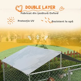 PawHut Cusca Joaca Exterior pentru Caini Mici/Mijlocii, Rezistenta cu Copertina Impermeabila | Aosom Romania