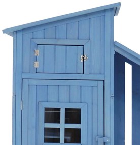 Dulap de grădină cu 2 rafturi, magazie de unelte cu spațiu mare de depozitare, 118 × 54 × 173 cm, Albastru