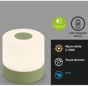 Lampă LED reîncărcabilă dimabilă de masă Briloner 7461019 LED/2W/5V IP44 verde