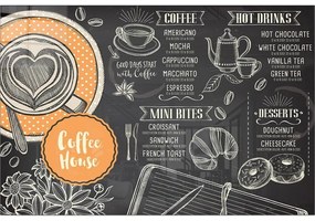 Tablou din sticlă 70x50 cm Coffee House – Wallity
