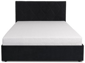 Pat matrimonial 160 cm Botones (negru) (cu somieră). 1116776