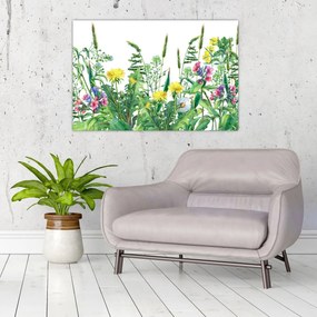 Tablou - Flori de pajiște pictate (90x60 cm)