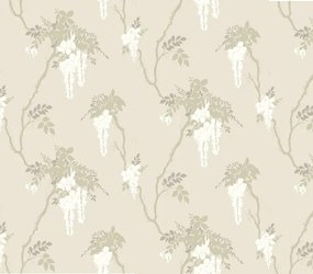 Tapet Leonora, Ivory Neutral Luxury Floral, 1838 Wallcoverings, 5.3mp / rola