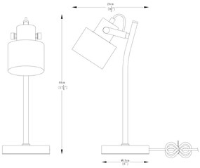 Lampă de masă Zuma Line A2038-SWH DRACO 1xE27/40W/230V alb