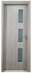 Usa Interior din MDF Novo Doors ND316, Cadru din Lemn Masiv, Geam Sablat, KIT COMPLET, Toc , Manere si balamale incluse (Culoare: Alb, Toc: Fix,