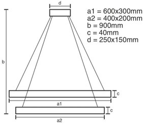 Lustră LED dimabilă pe cablu LED/65W/230V 3000-6500K + telecomandă