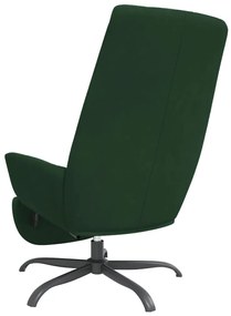 Scaun de relaxare cu taburet, verde inchis, catifea