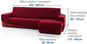 Nueva Textura Huse care se întind foarte bine NIAGARA bordo canapea cu otoman dreapta (l. 200 - 300 cm)