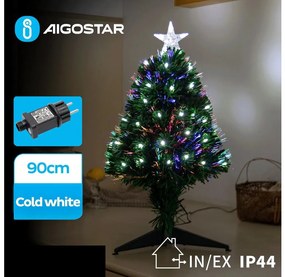 Aigostar - Brad de Crăciun LED pentru exterior, 90 cm, 3,6 W, 230 V, IP44, alb rece