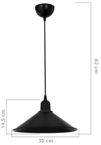 Plafonieră neagră din metal ø 30 cm – Squid Lighting