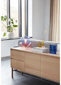 Vază din sticlă Hübsch Sena, înălțime 12 cm, albastru