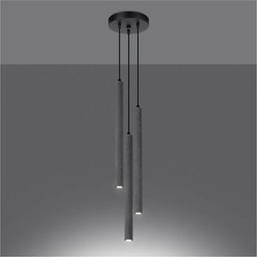 Lustră gri din beton ø 19,5 cm Fideus – Sollux