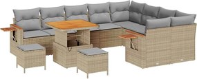 vidaXL Set de canapele pentru grădină 13 pcs Beige și gri deschis