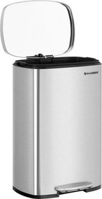 Coș de gunoi TIDY cu închidere lentă, 50 l, argintiu SongmicsHome