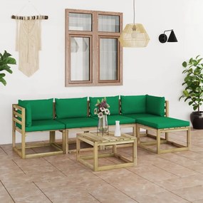 3065098 vidaXL Set mobilier grădină paleți cu perne 5 piese lemn pin impregnat