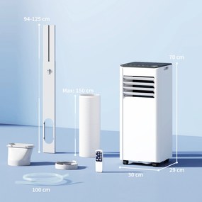 HOMCOM Climatizator Portabil Aparat de Aer Condiționat 9000 BTU Mobil | Aosom Romania