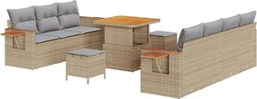 vidaXL Set de canapele pentru grădină 13 pcs Beige și gri deschis