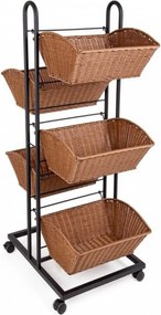 Raft cu 5 cosuri si roti design industrial CLAIRE 0721259 BZ