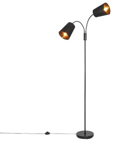 Lampă de podea inteligentă neagră inclusiv 2 WiFi P45 - Carmen