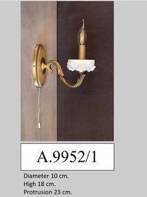 Aplica de perete design italian din alama si portelan alb 9952