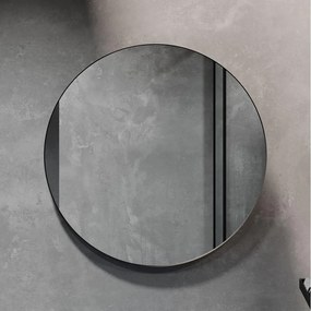Oglindă de baie BORGSTED, Ø 80 cm, neagră