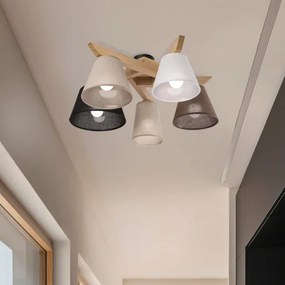 Lustră aplicată Brilagi ANTHONY 5xE14/40W/230V stejar