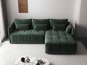 Colțar extensibil dumonde cu ladă de depozitare si sezut confortabil din spuma high-density, Malta Euphoria Green 235x185 cm