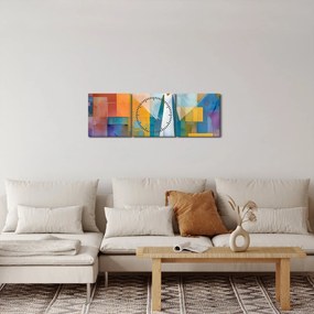 Tablou - Înger geometric (cu ceas) (90x30 cm)
