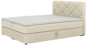 Pat matrimonial Boxspring 160x200 cm Karum (Bej) (cu somieră și saltea). 1007779