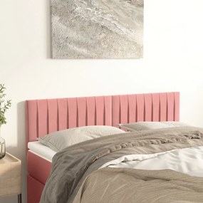 346255 vidaXL Tăblii de pat, 2 buc, roz, 72x5x78/88 cm, catifea