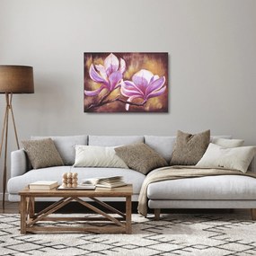 Tablou pe sticlă - Flori de magnolie (70x50 cm)