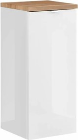 Dulap lateral suspendat 35 cm cu 1 usa Comad Capri stejar auriu stejar Craft si alb lucios